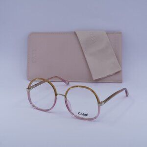 Chloe CH0032O 001 Round Eyeglasses 55mm - Yellow/Pink
